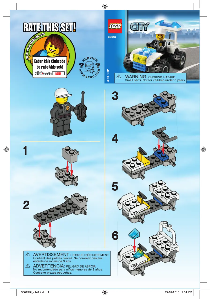 Page 1 de la notice Manuel utilisateur Lego Police Quad