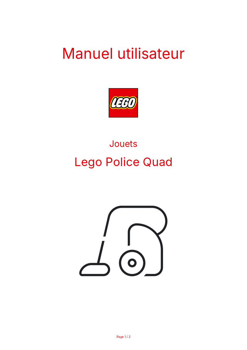 Page n°1 - Manuel utilisateur Lego Police Quad