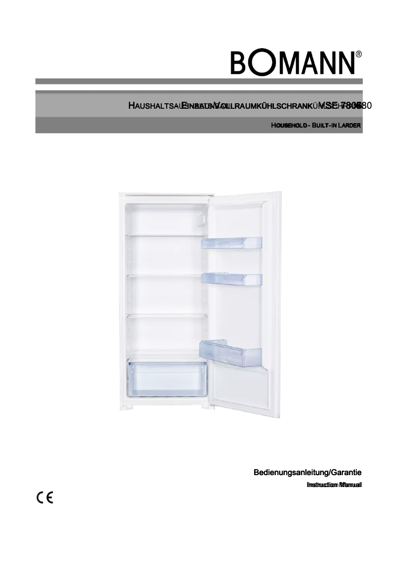 Page 1 de la notice Manuel utilisateur Bomann VSE 7806