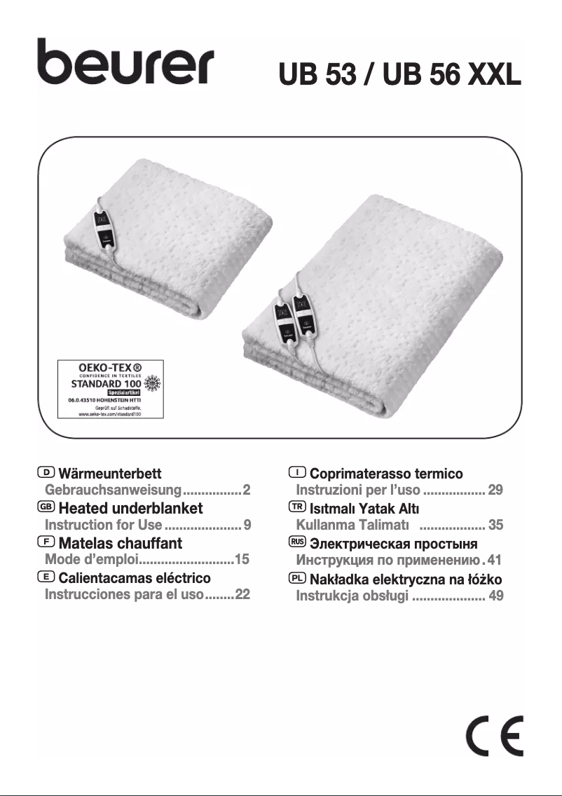 Page 1 de la notice Mode d'emploi Beurer UB 56