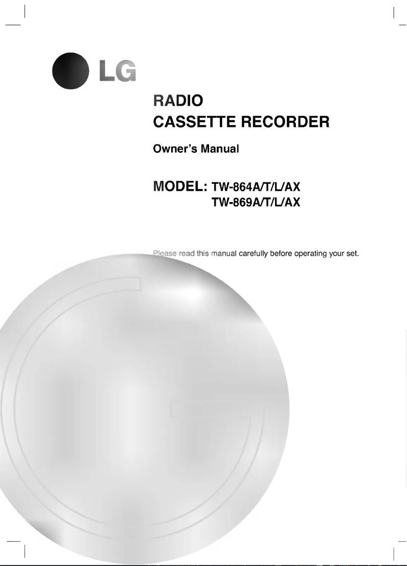 Page n°1 - Manuel utilisateur LG TW-864T