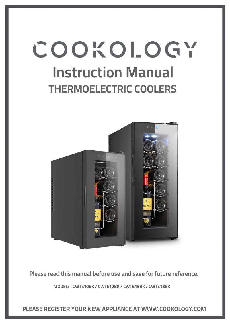 Page n°1 - Manuel utilisateur Cookology CWTE10BK