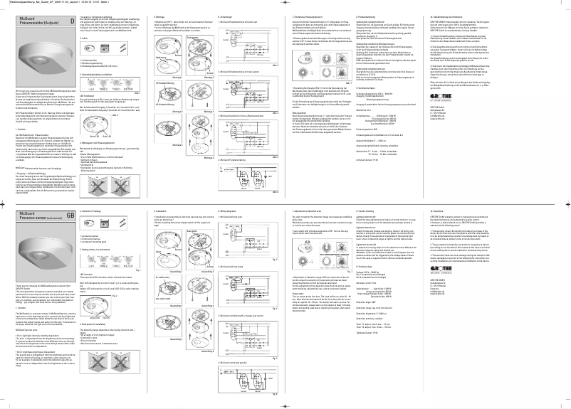 Page 1 de la notice Manuel utilisateur Grothe McGuard PM-APws