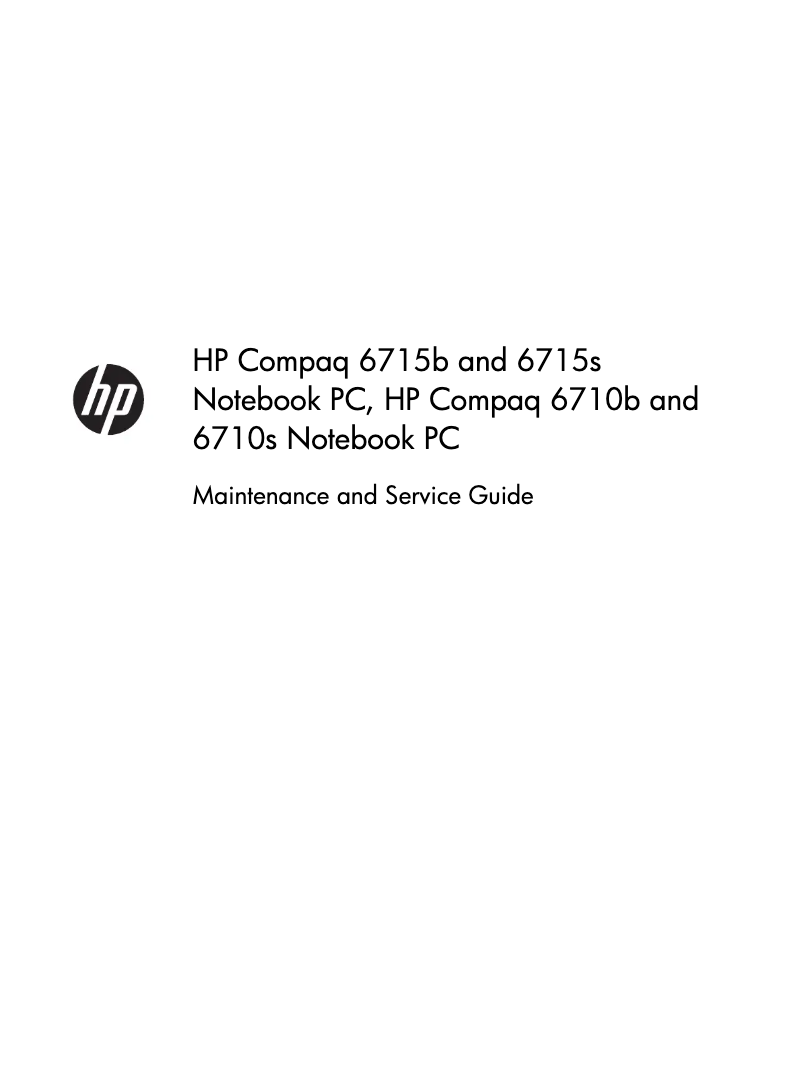 Page n°1 - Manuel d'utilisation et d'entretien HP Compaq 6710b