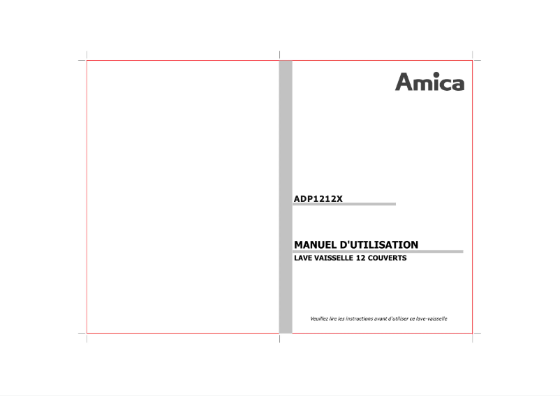 Page 1 de la notice Manuel utilisateur Amica ADP1212X