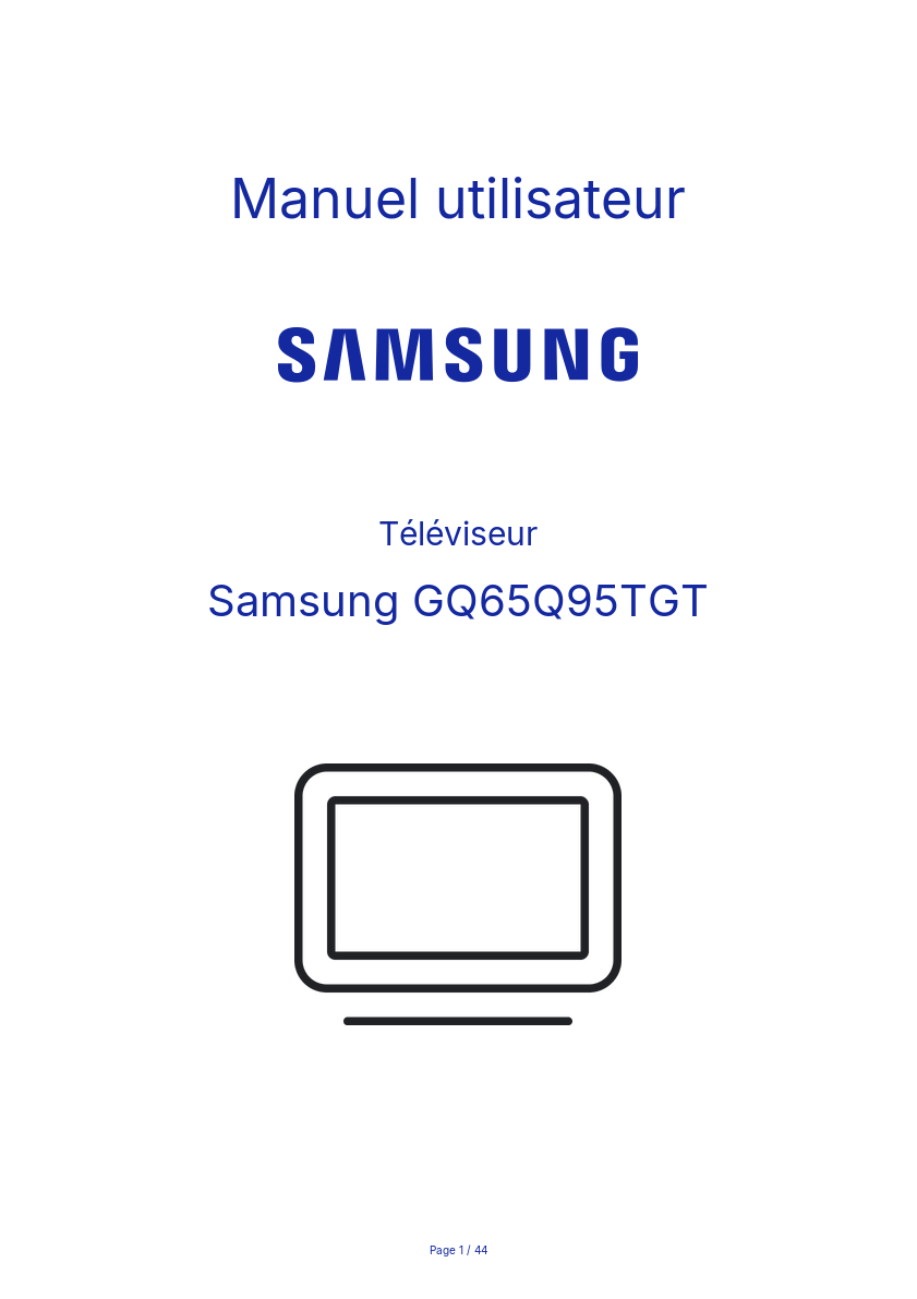 Image de la première page du manuel de l'appareil GQ65Q95TGT