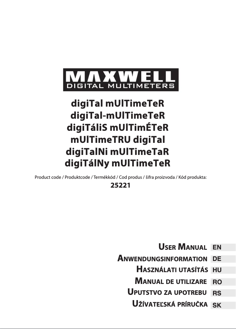 Page 1 de la notice Manuel utilisateur Maxwell MX-25221