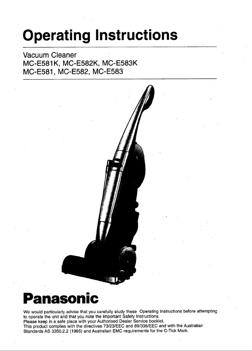 Page n°1 - Manuel utilisateur Panasonic MC-E582
