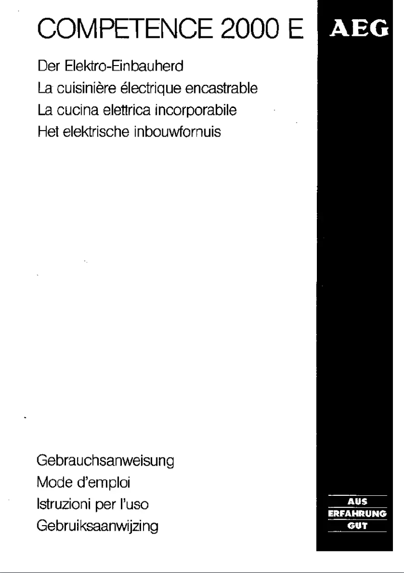Page n°1 - Manuel utilisateur AEG Competence 2000 E