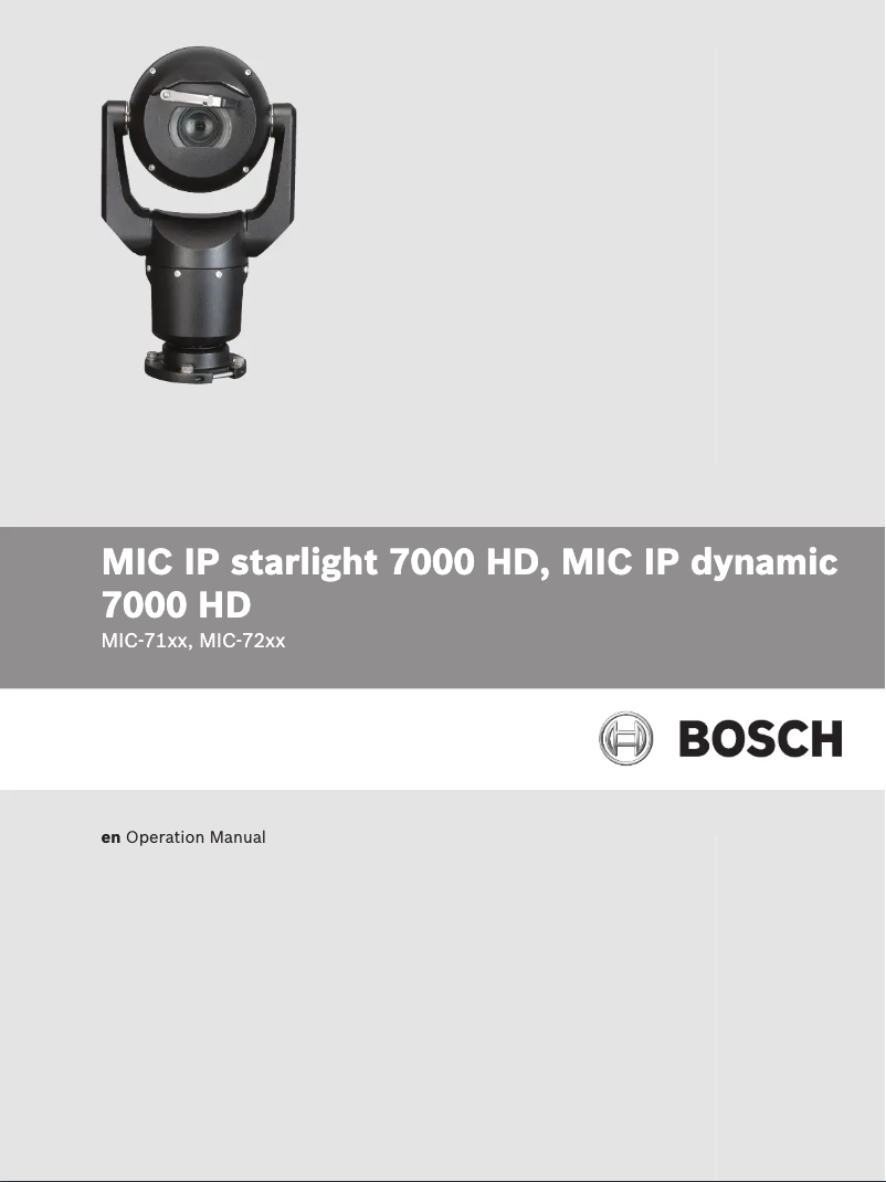 Page 1 de la notice Manuel utilisateur Bosch MIC-7230-PB4