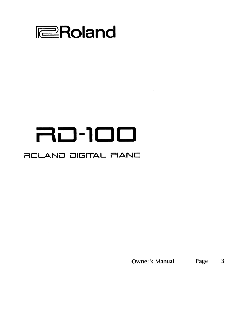 Page 1 de la notice Manuel utilisateur Roland RD-100