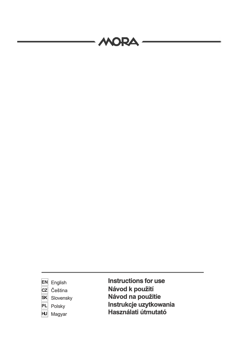 Page n°1 - Manuel utilisateur Mora OO 467 X