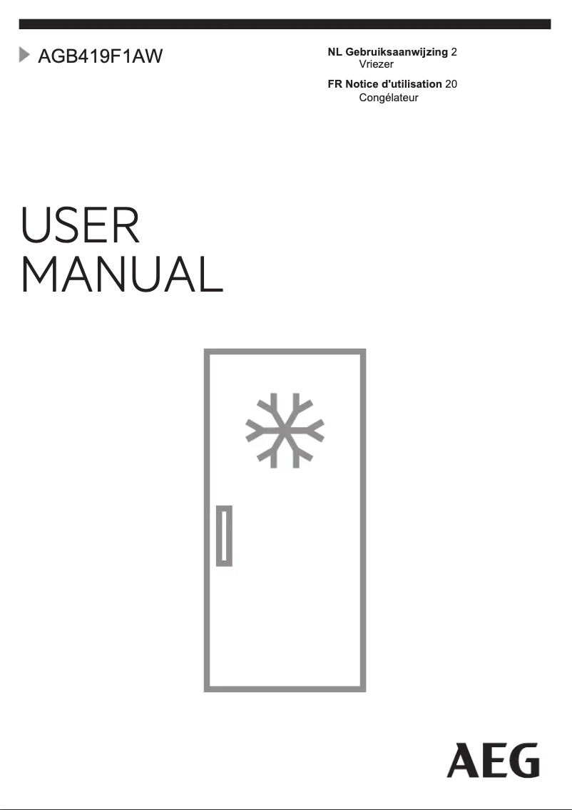 Page 1 de la notice Manuel utilisateur AEG AGB419F1AW