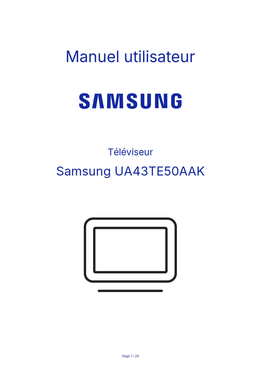 Page n°1 - Manuel utilisateur Samsung UA43TE50AAK
