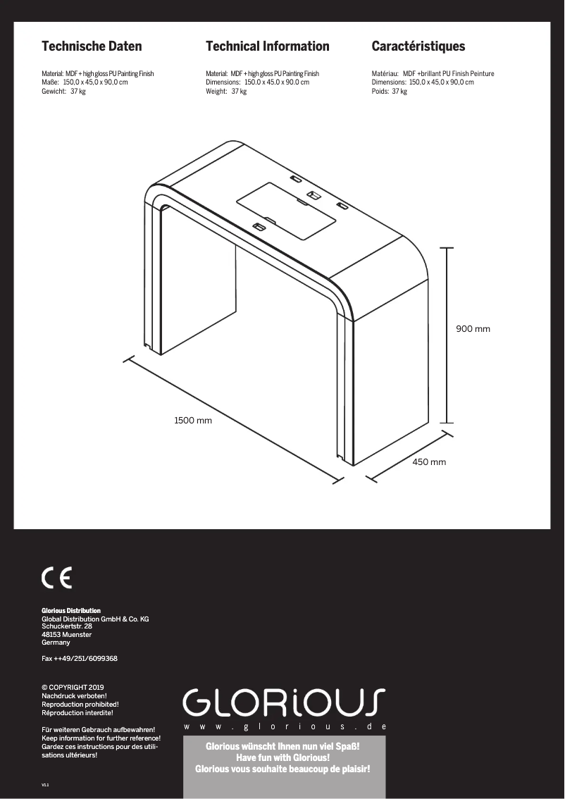 Page n°1 - Manuel utilisateur Glorious Session Cube XL