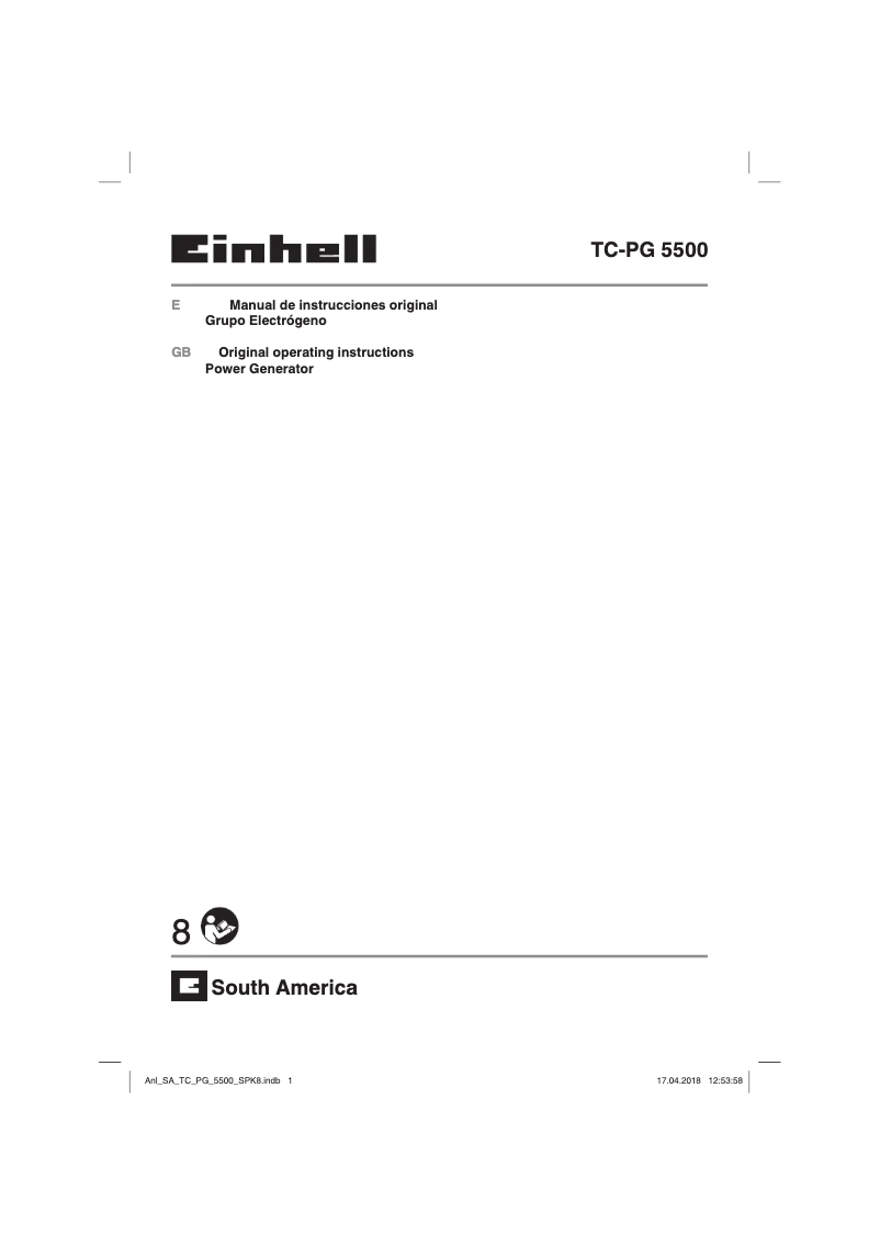 Page 1 de la notice Manuel utilisateur Einhell TC-PG 5500