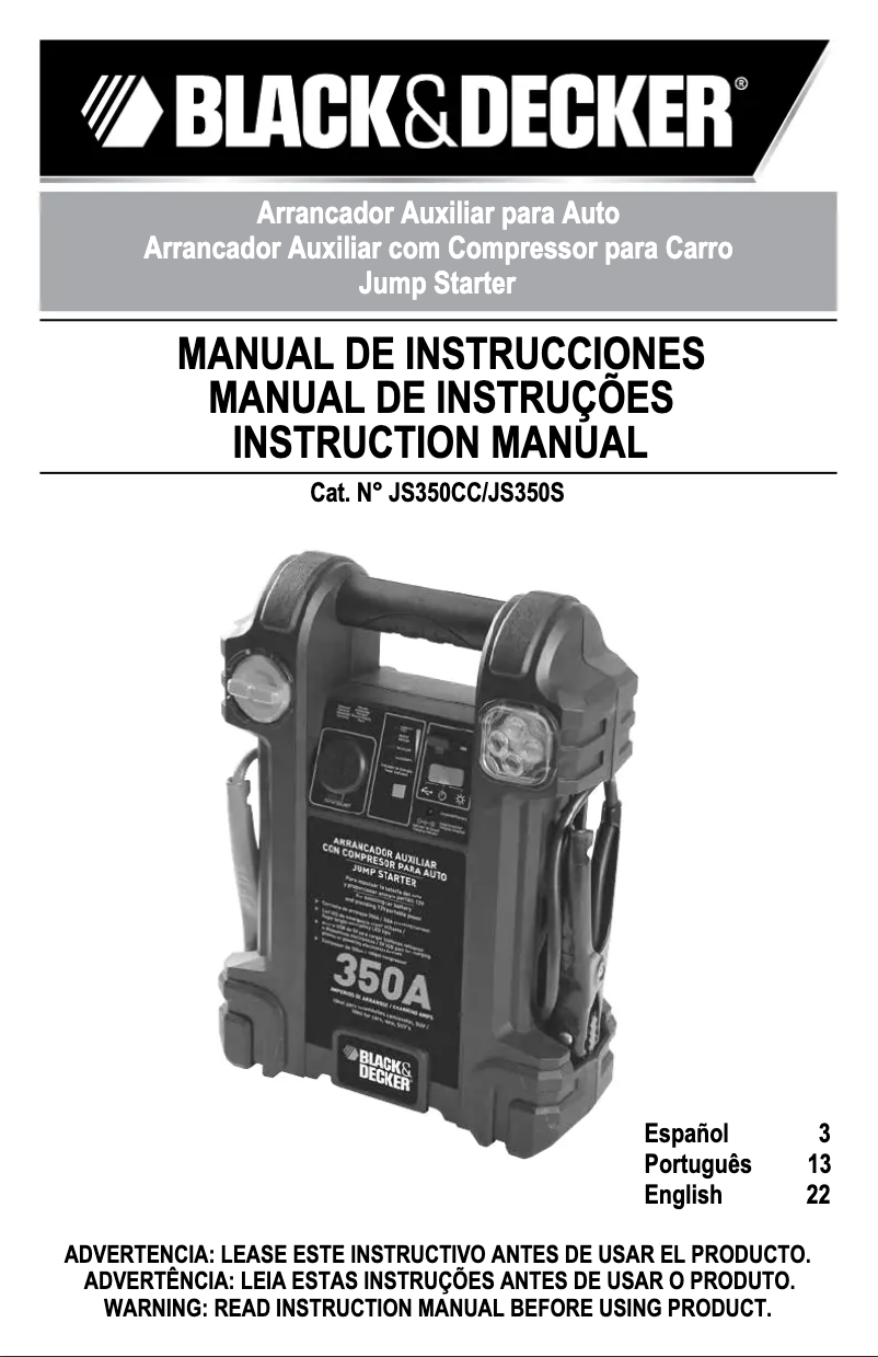 Page 1 de la notice Manuel utilisateur Black & Decker JS350S