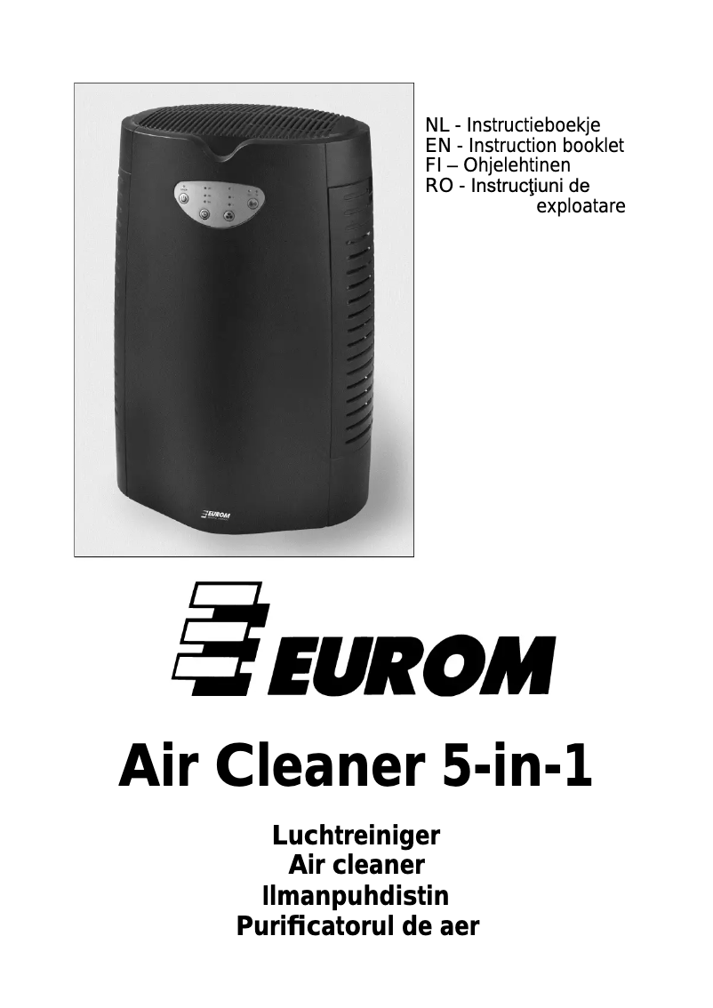 Page n°1 - Manuel utilisateur Eurom Air Cleaner 5-in-1