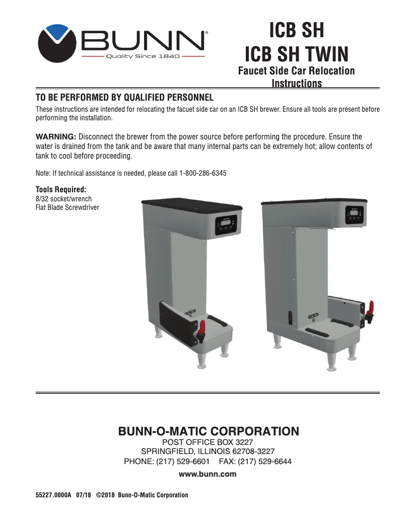 Page n°1 - Manuel utilisateur Bunn ICB Infusion Series Soft Heat Dual Volt SST