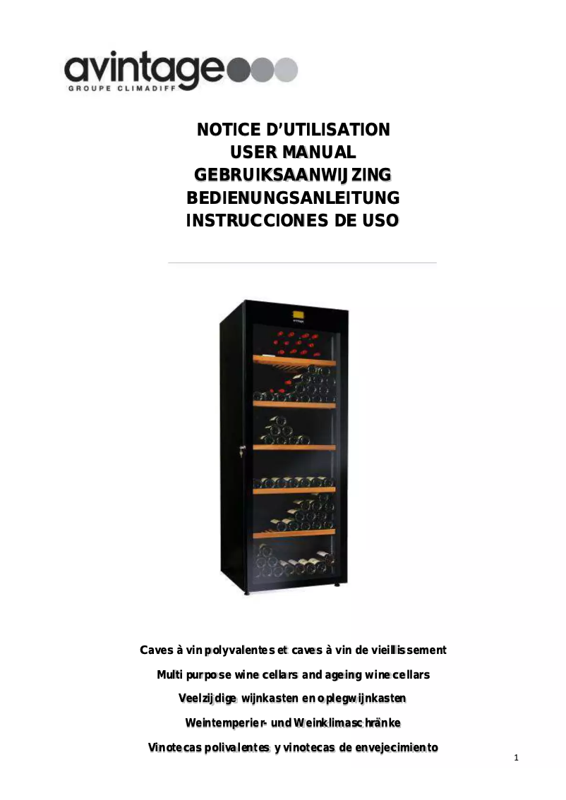 Page n°1 - Manuel utilisateur Avintage DVP180G
