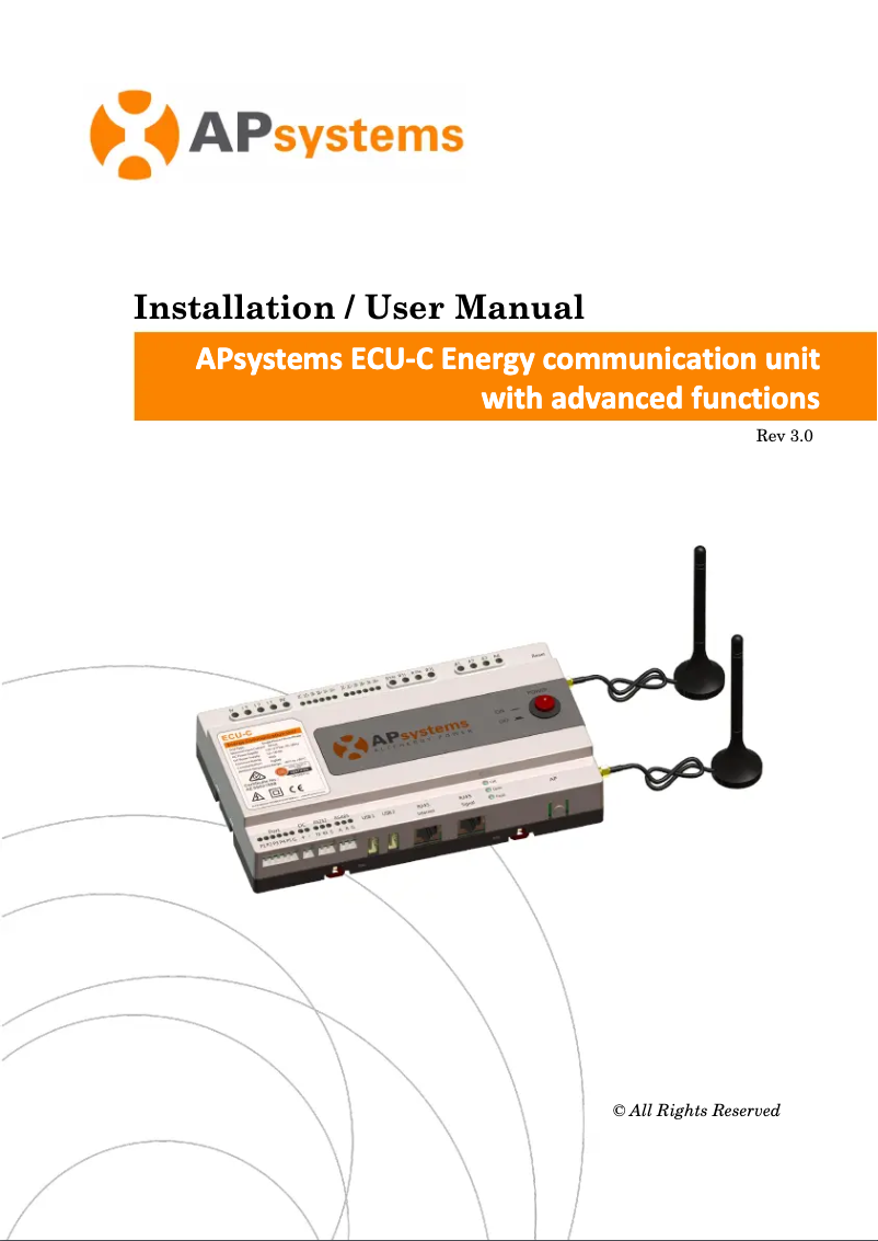 Image de la première page du manuel de l'appareil ECU-C