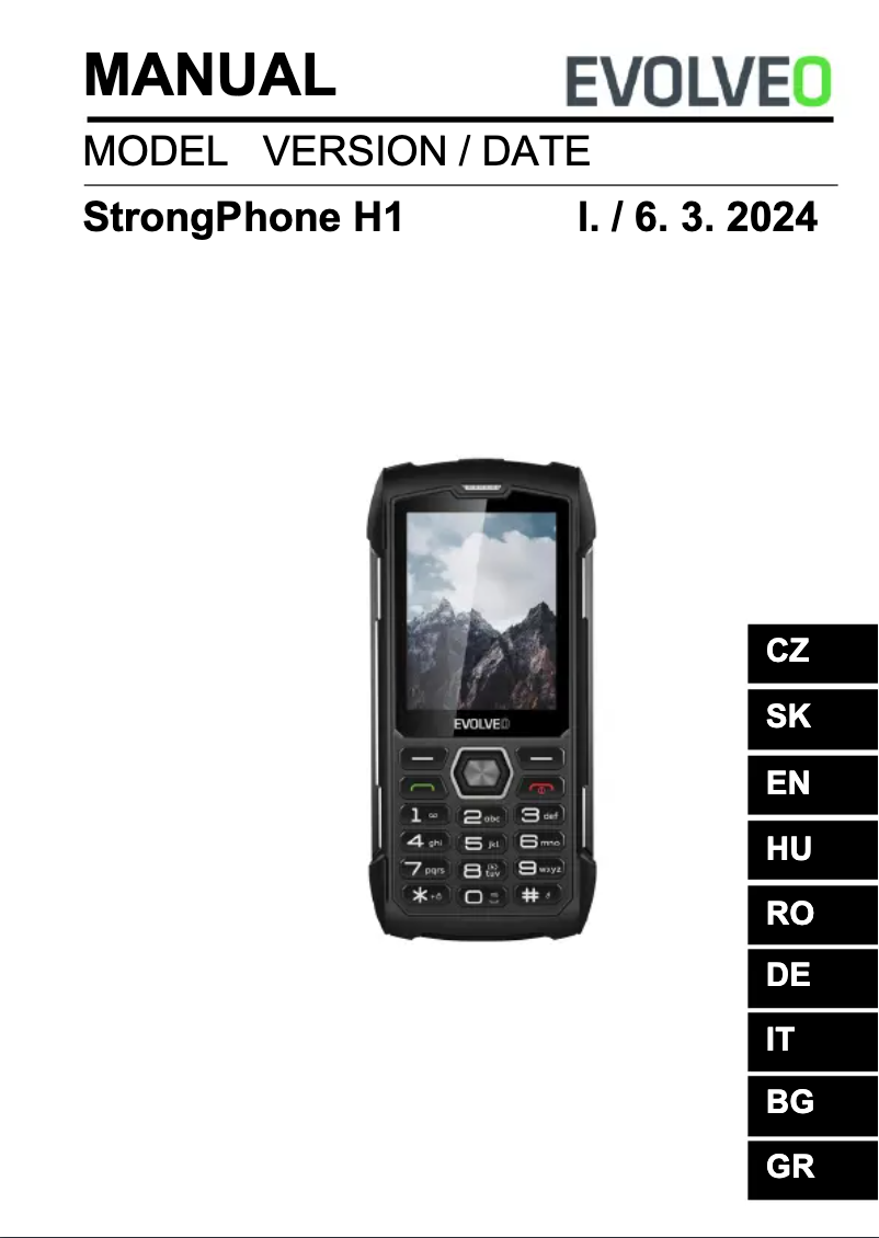 Image de la première page du manuel de l'appareil StrongPhone H1