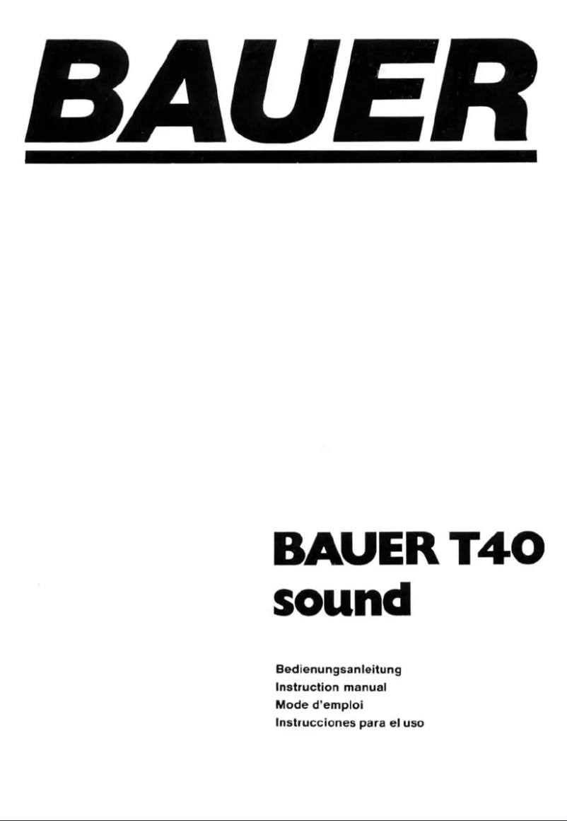 Page n°1 - Manuel utilisateur Bauer T40 Sound