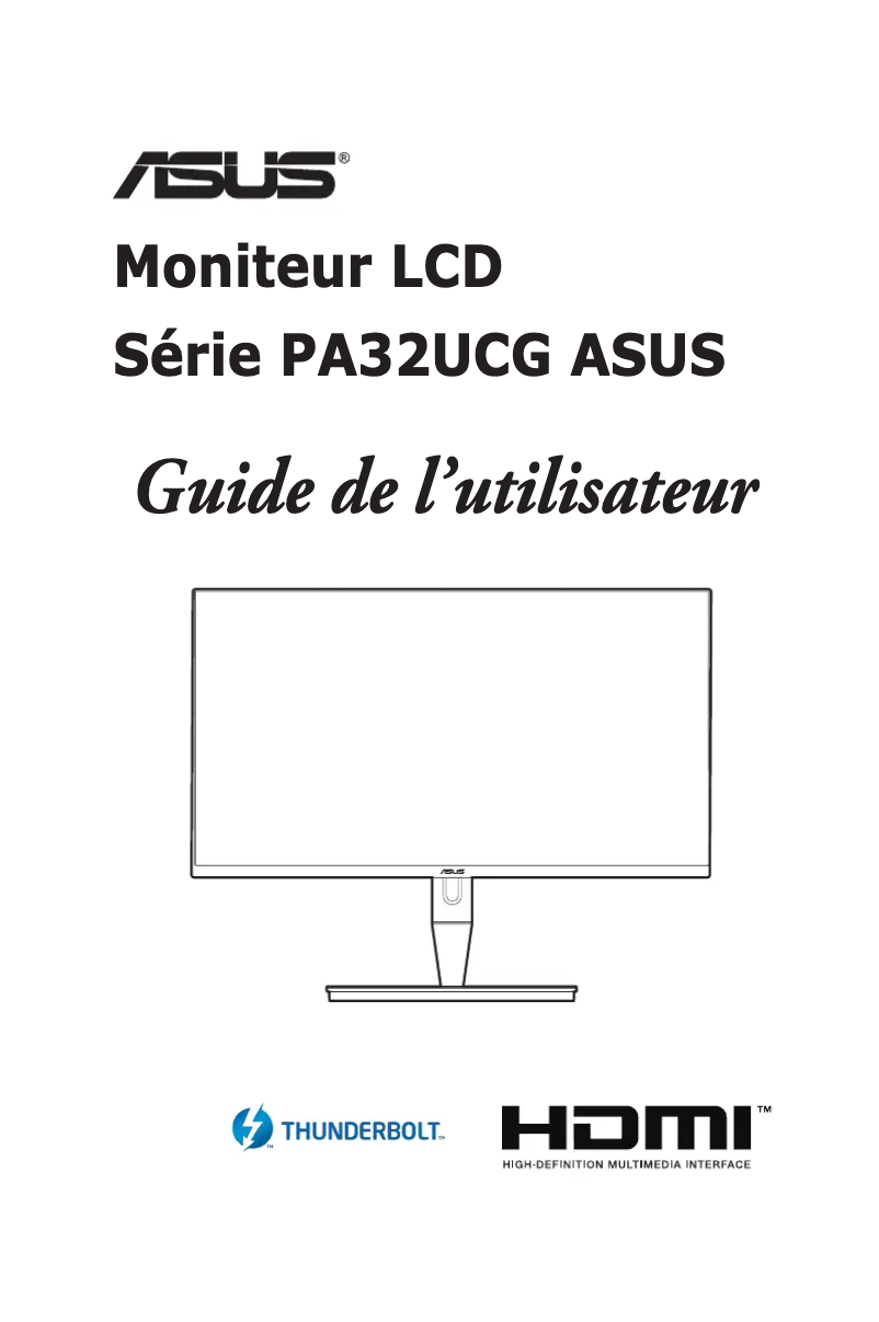 Image de la première page du manuel de l'appareil ProArt PA32UCG