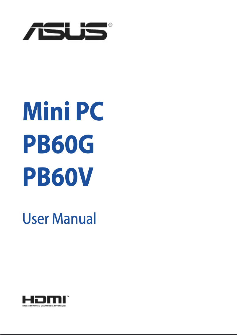 Page 1 de la notice Manuel utilisateur Asus Mini PC PB60G