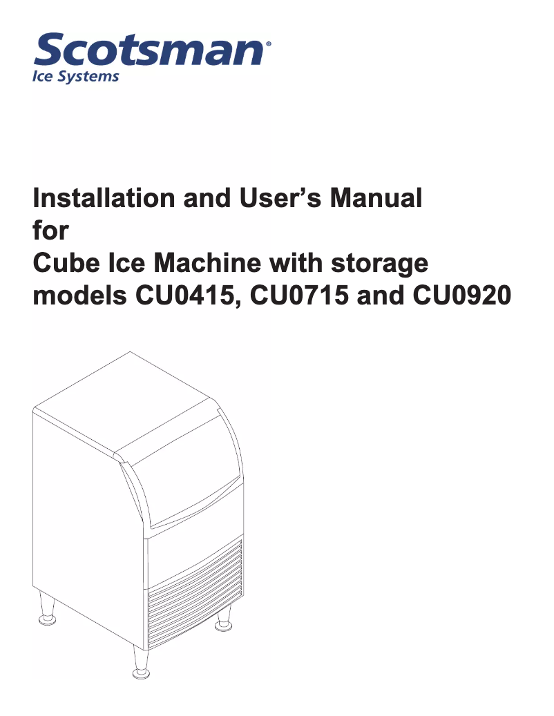 Image de la première page du manuel de l'appareil CU0920MA-1