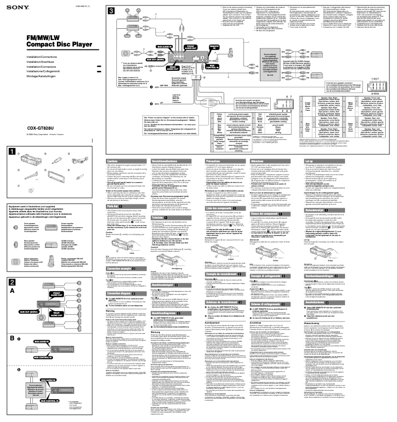Image de la première page du manuel de l'appareil CDX-GT828U