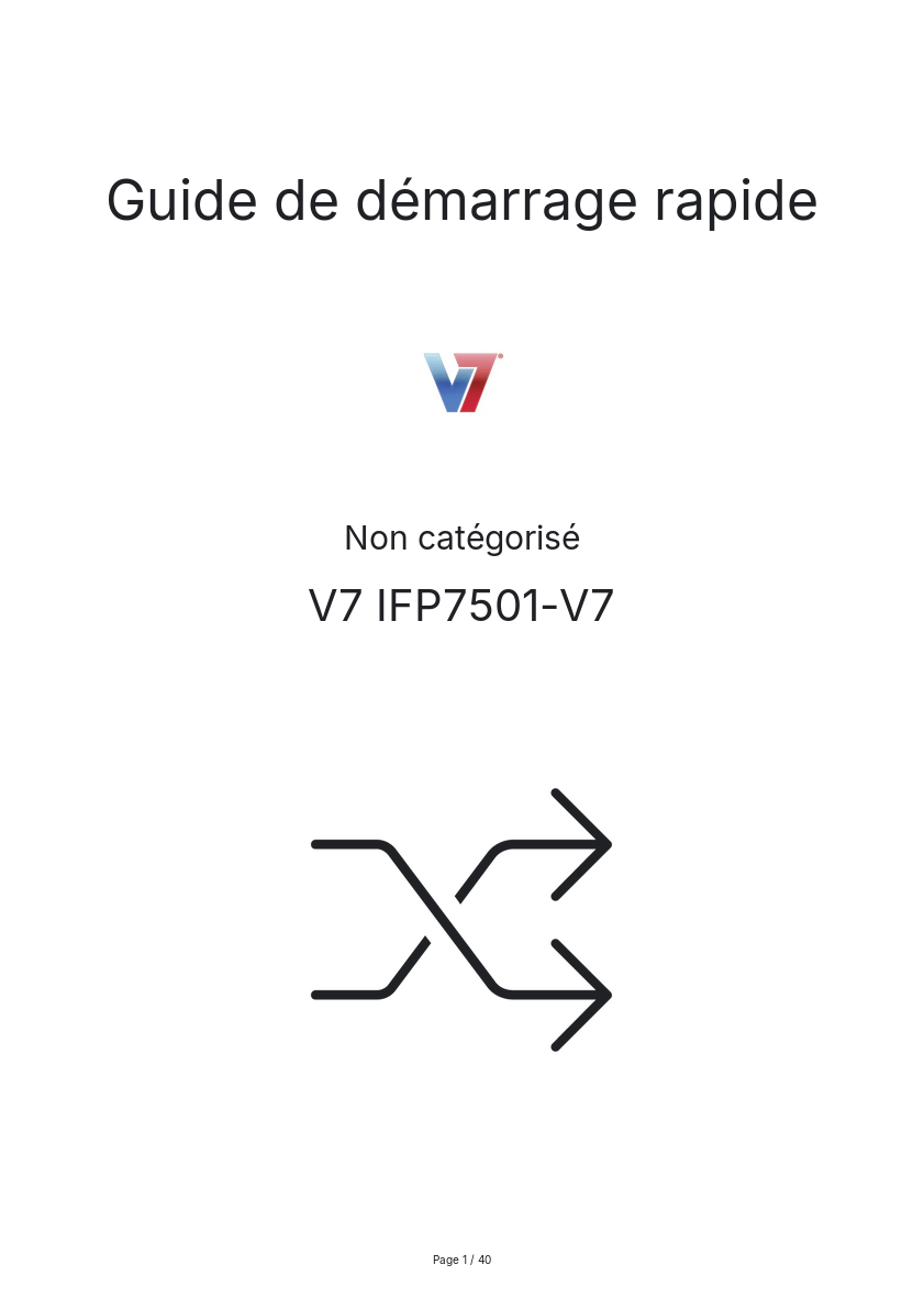 Image de la première page du manuel de l'appareil IFP7501-V7