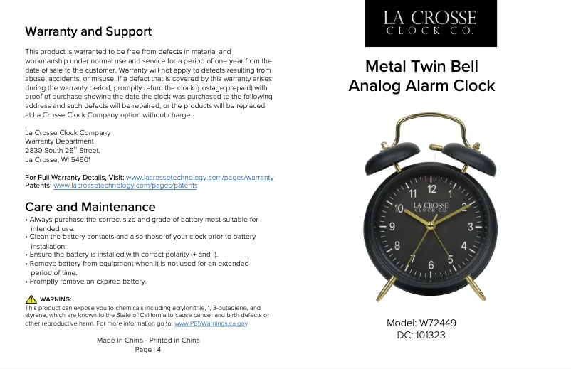 Página 1 del manual Manual de usuario La Crosse Technology W72449