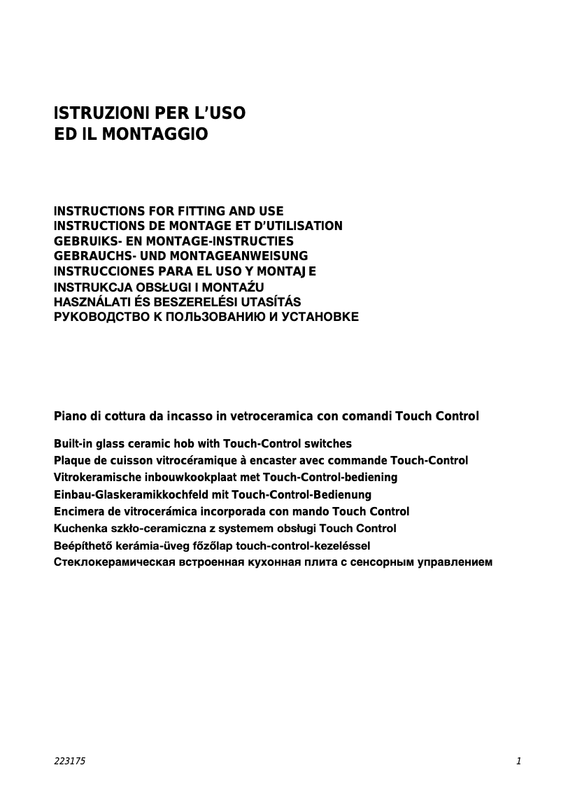 Page 1 de la notice Manuel utilisateur Smeg SE2645TC