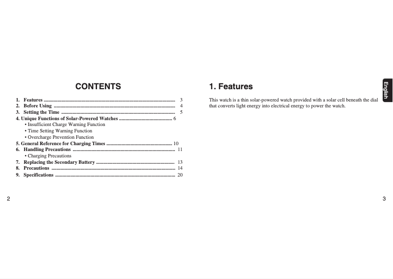 Page 1 de la notice Manuel utilisateur Citizen CAL G820