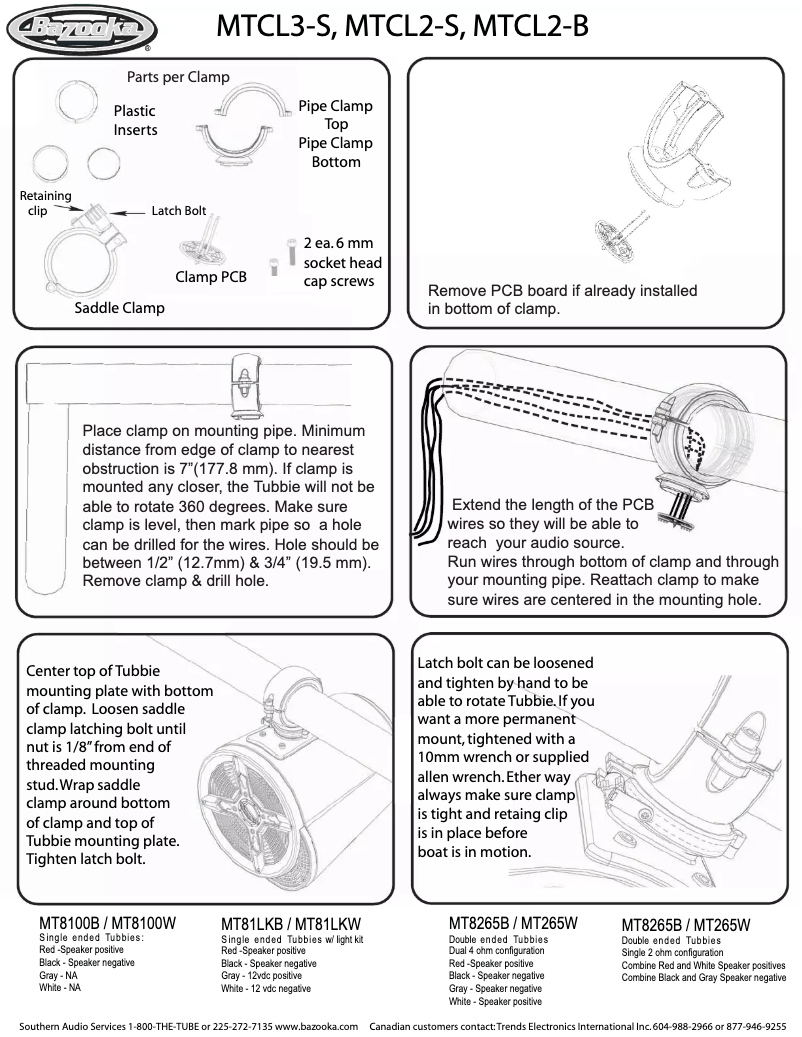 Page n°1 - Manuel utilisateur Bazooka MT8265W