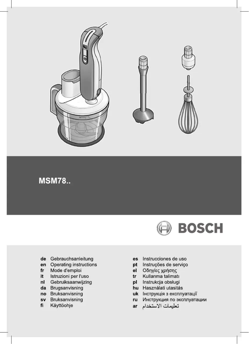 Page n°1 - Manuel utilisateur Bosch MSM7800