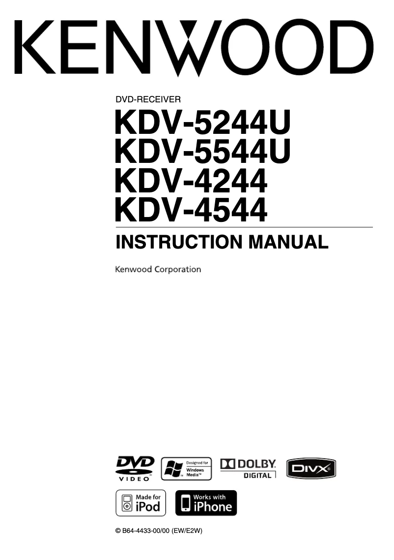 Page n°1 - Manuel utilisateur Kenwood KDV-4544