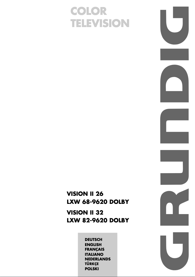 Page 1 de la notice Manuel utilisateur Grundig Vision II 26 LXW 68-9620 DOLBY