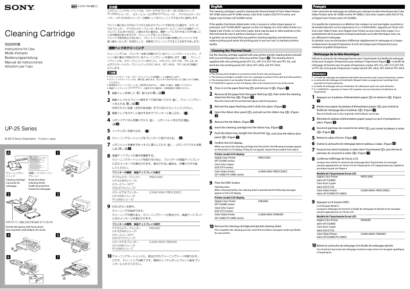 Página 1 del manual Manual de usuario Sony UP-D25MD