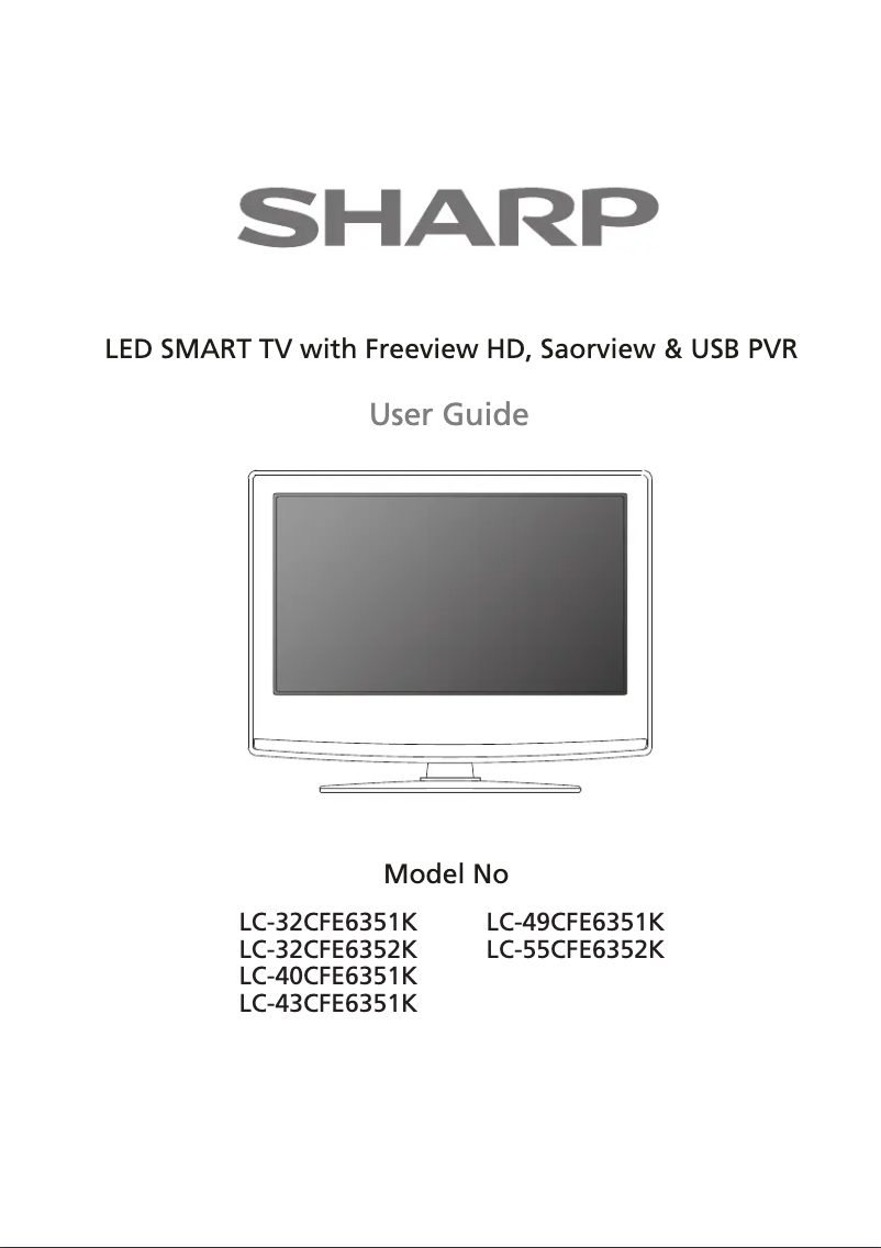 Page 1 de la notice Manuel utilisateur Sharp LC-55CFE6352K