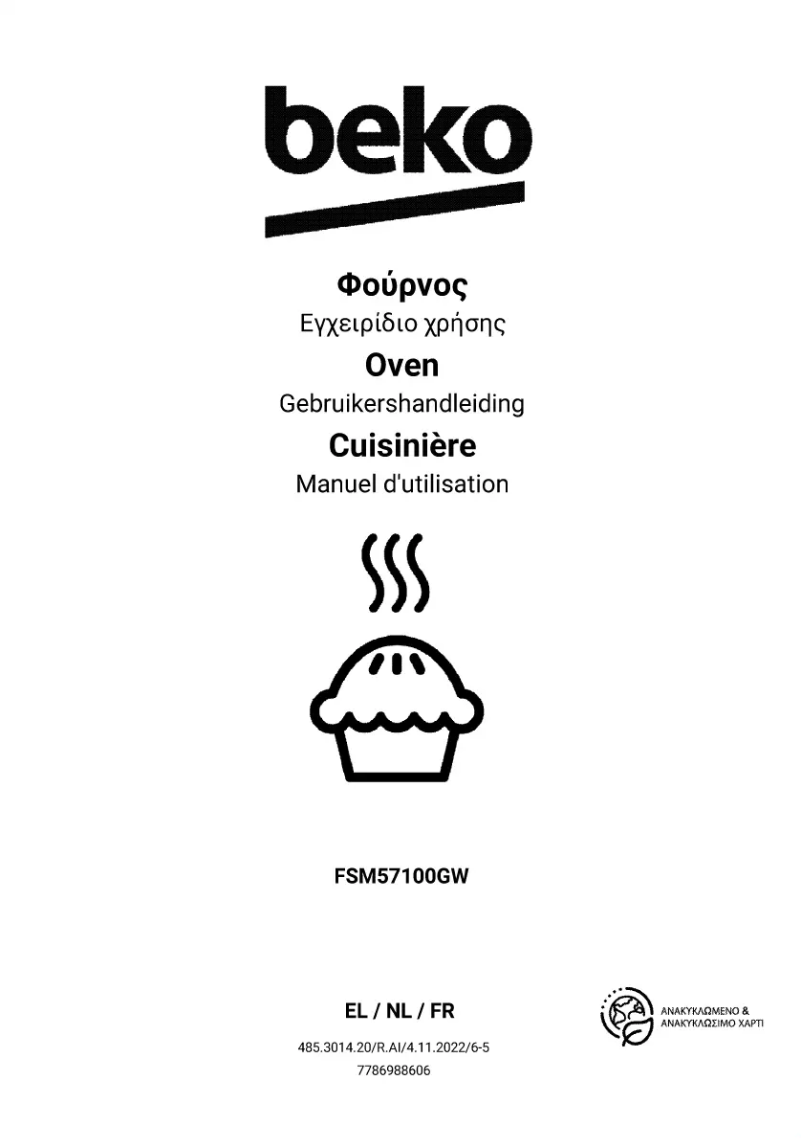 Page 1 de la notice Manuel utilisateur Beko FSM57100GW