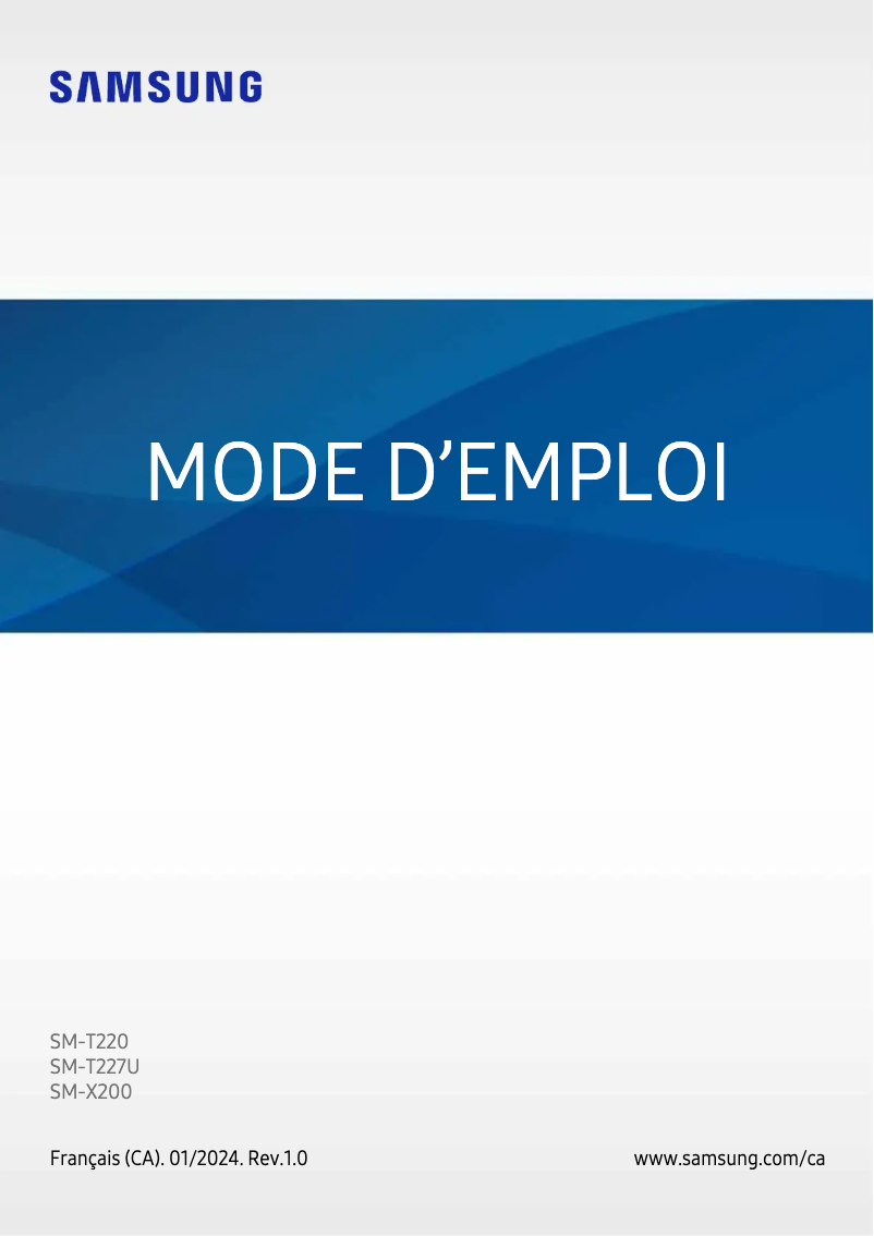 Image de la première page du manuel de l'appareil Galaxy Tab A7 Lite