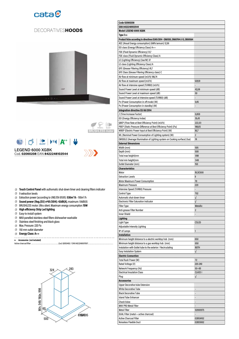 Image de la première page du manuel de l'appareil LEGEND 6000 XGBK