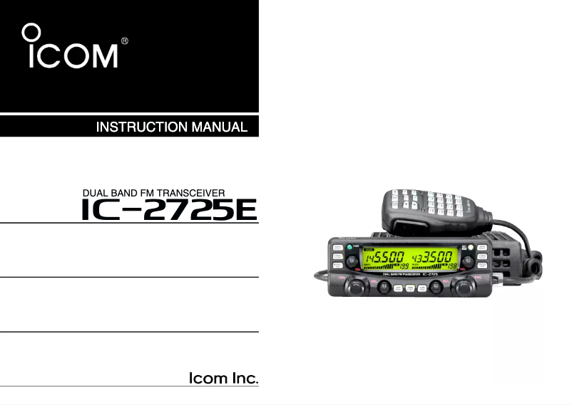 Image de la première page du manuel de l'appareil IC-2725E