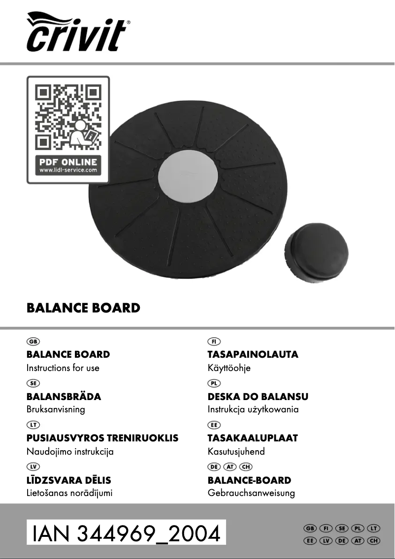 Page n°1 - Manuel utilisateur Crivit HG06594A