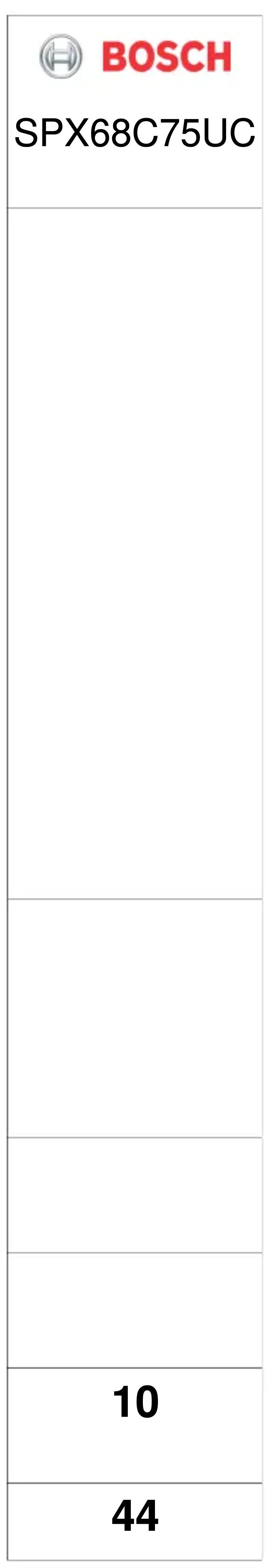 Page n°1 - Label énergétique Bosch SPX68C75UC