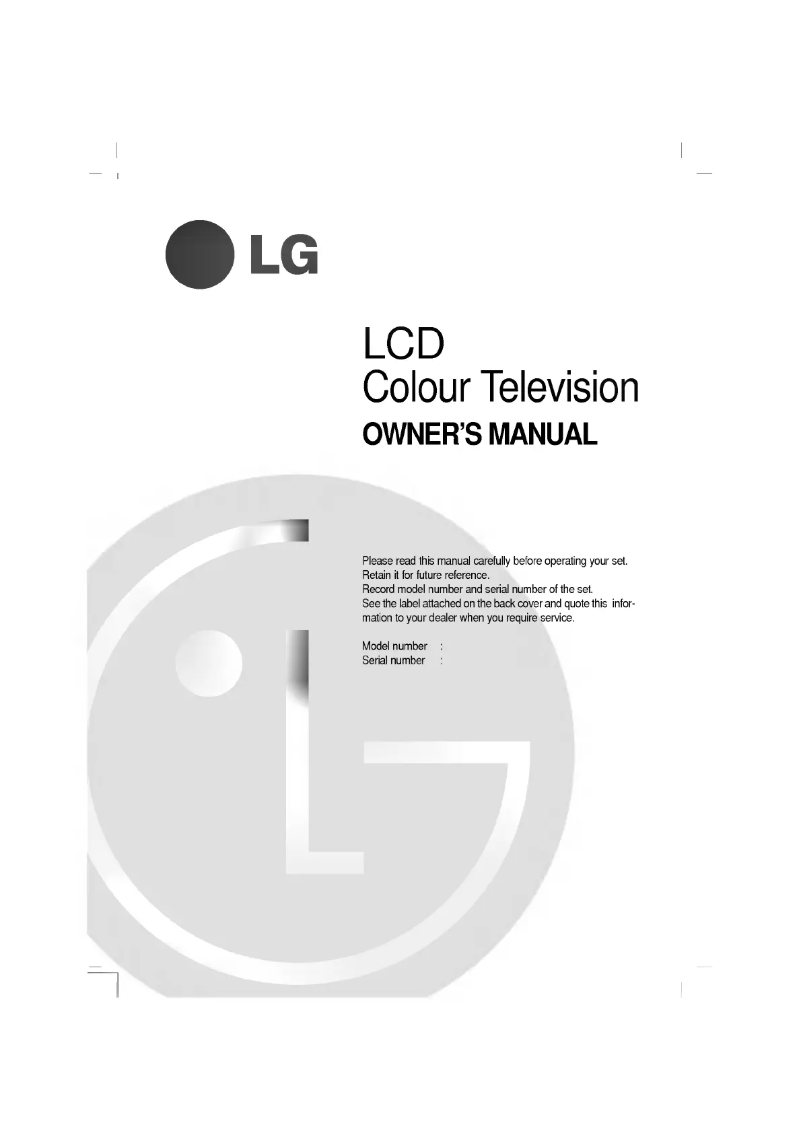Page 1 de la notice Manuel utilisateur LG RZ-23LZ40