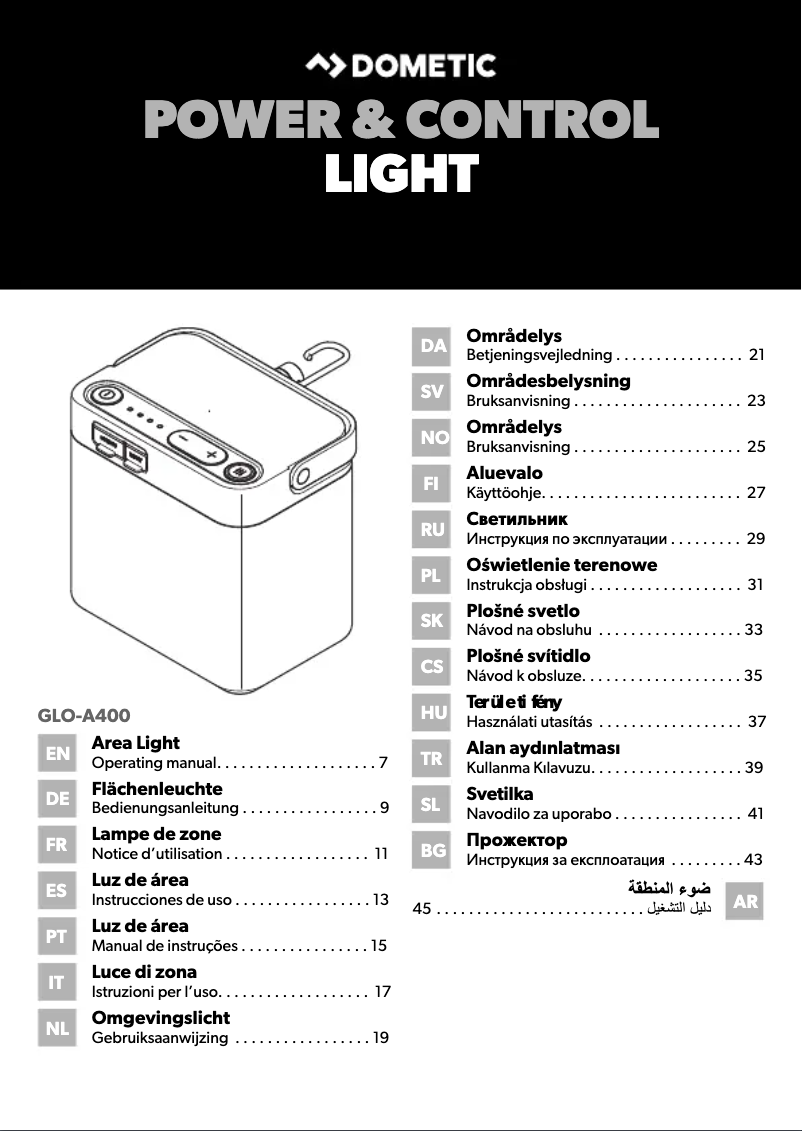 Página 1 del manual Manual de usuario Dometic GLO-A400