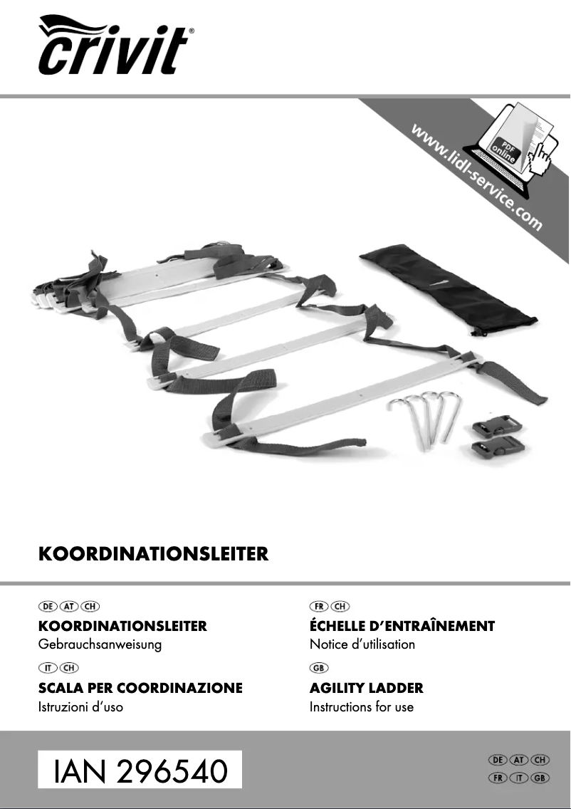 Page n°1 - Manuel utilisateur Crivit IAN 296540